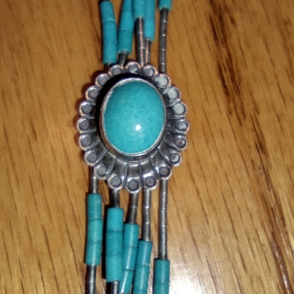 Turquoise ,sterling native American bracelet - Picture 11 of 16